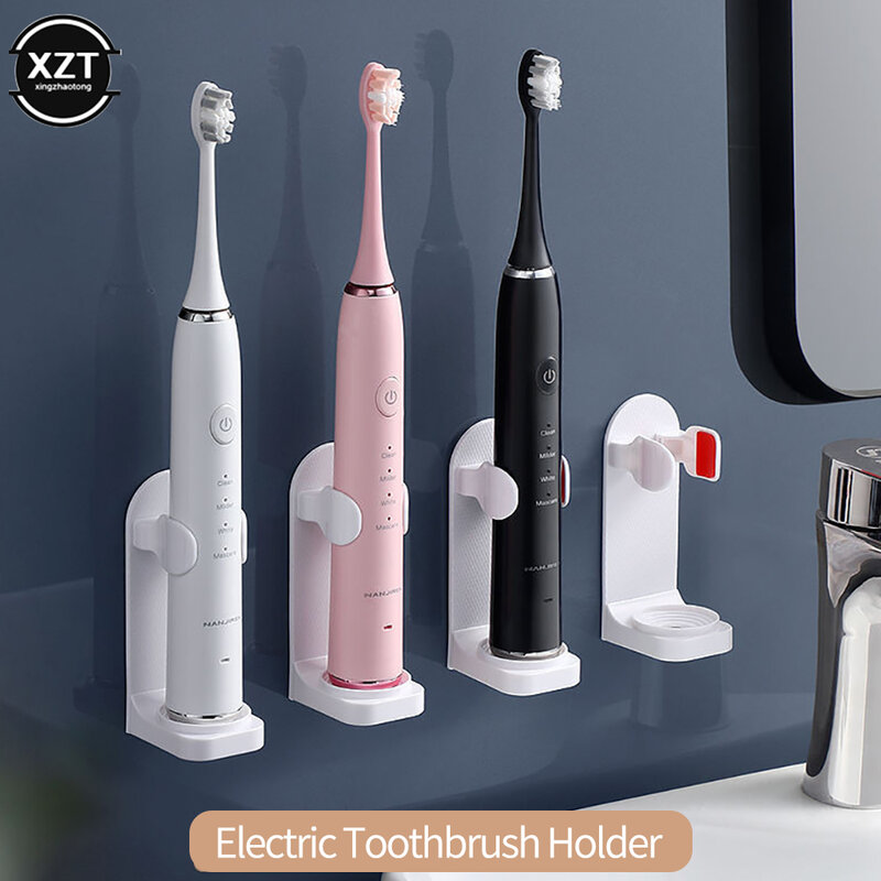 Suporte de escova de dentes elétrica montagem na parede elástica proteger escova de dentes punho economizar espaço manter parada seca oídio escova de dentes titular