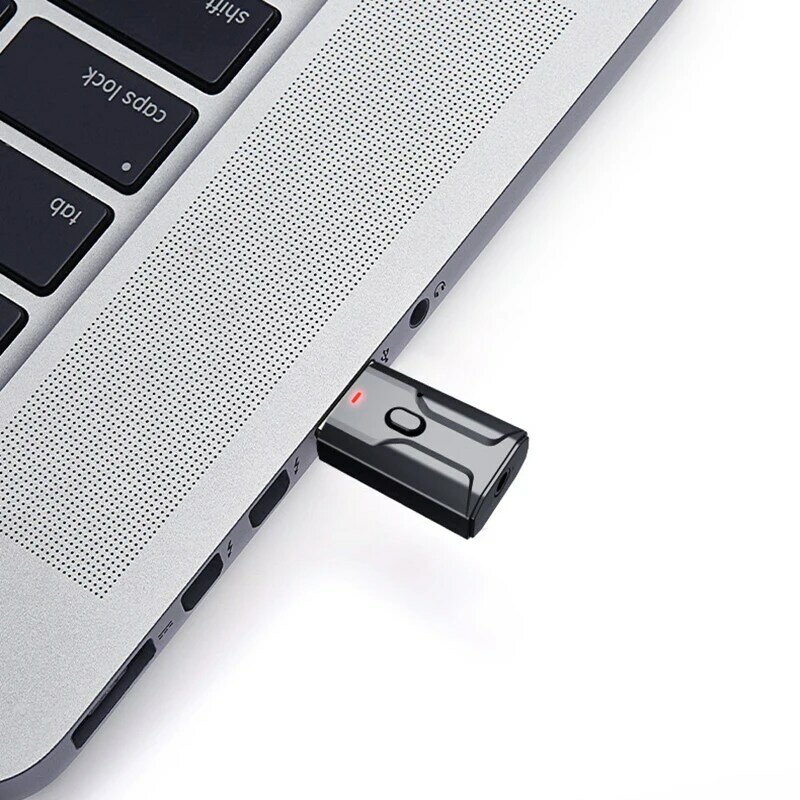 USB 블루투스 5.0 수신기 송신기 2 대 1 마이크 USB 블루투스 무선 오디오 어댑터 3.5mm AUX TV PC 헤드폰