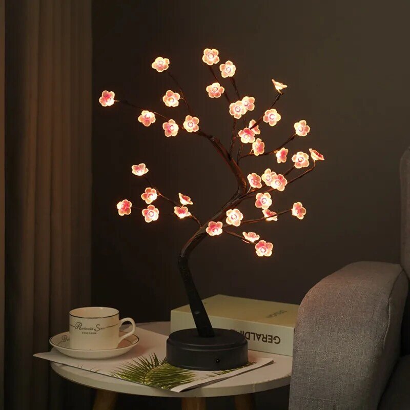 Lampada da notte a LED fata lampada da albero in filo di rame per la decorazione domestica forme Creative in vaso lampada da tavolo fai da te regali di festa per tutte le età