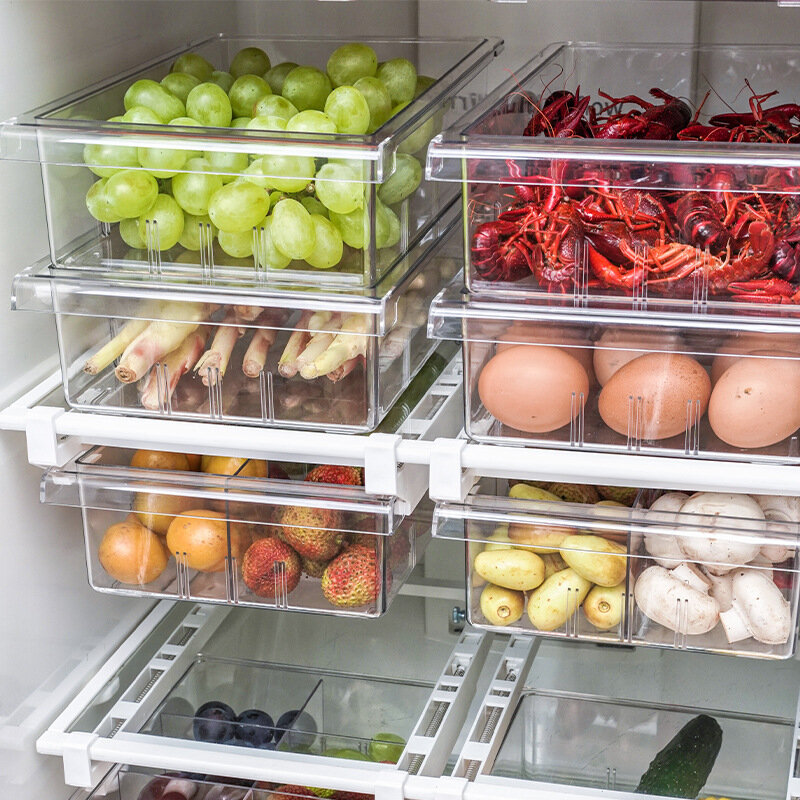 냉장고 서랍 1/4/8 칸막이 냉장고 서랍 주최자 투명 냉장고 보관함 보관함