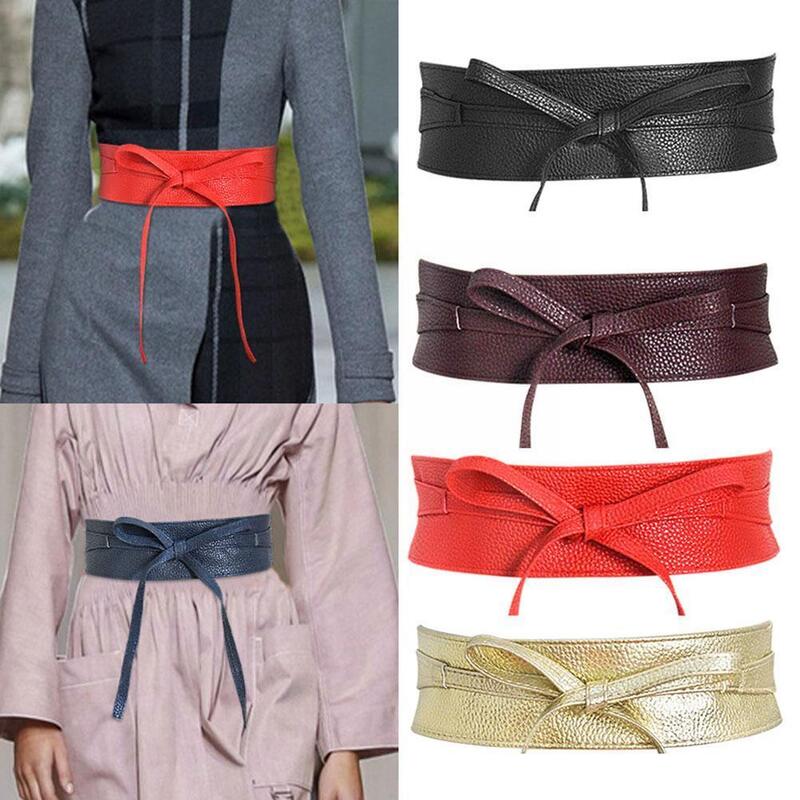 Fashion Waist Belts Women Lady Color Stretch Elastic Wide Belt All-match Windbreaker Dress Adornment For Women Waistband J3t3