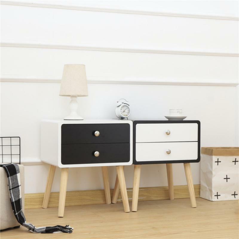 Nordic madeira maciça mesa de cabeceira armário de armazenamento mesa de cabeceira mesa de centro mini pequeno apartamento quarto mesa de cabeceira