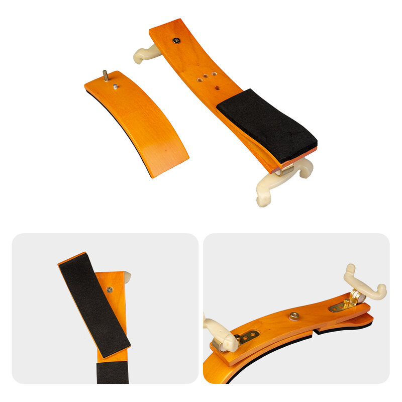 NAOMI German Style Adjustable Wooden Violin Shoulder Rest 4/4 W/ 2pcs Plastic Claws Violin Accessories Replacement Protect