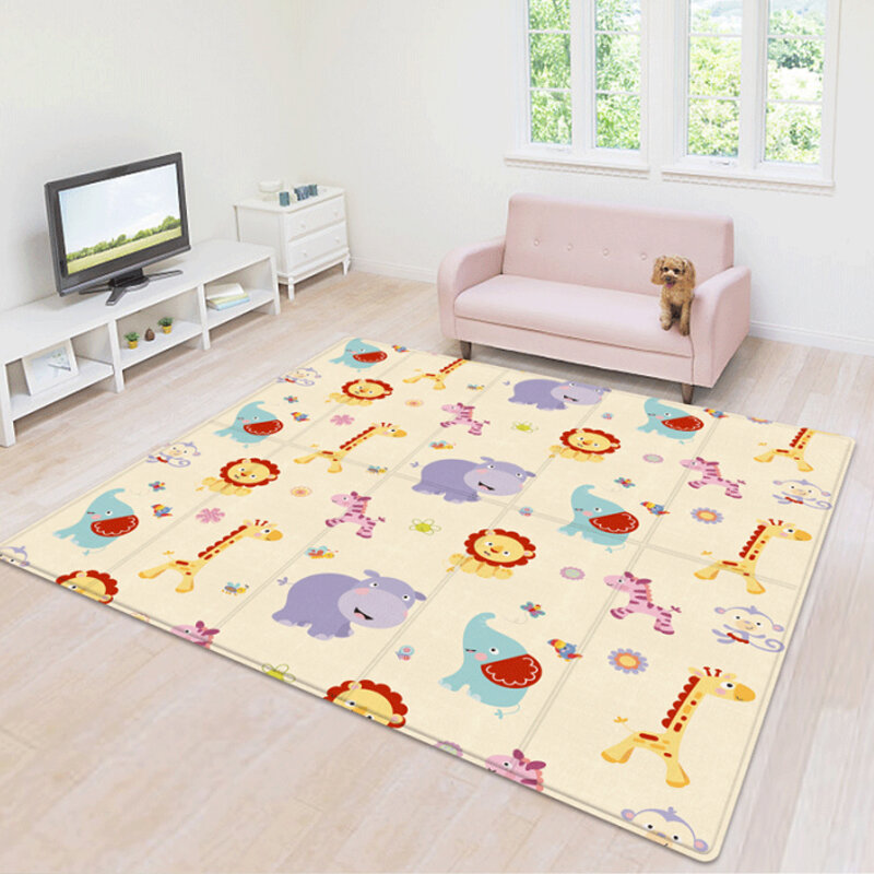 Estera plegable para niños, alfombra de espuma suave para guardería, estampado de rompecabeza, ideal para bebés, para gatear y jugar, de 180*100cm