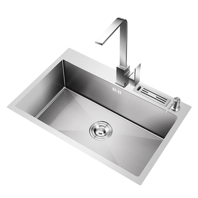 304 Stainless Steel  Kitchen Sink Single Bowl Stainless Steel Above Counter Sinks Thickened Household Sink Stainless Sinks