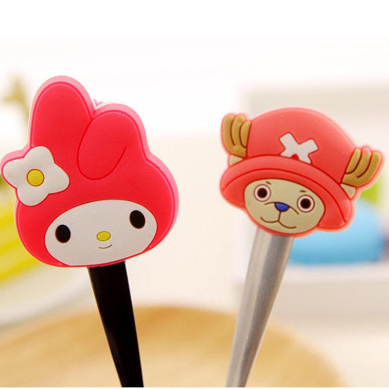 1pcs Cartoon Stainless Steel Cutlery Small Spoon PVC Soup Spoon Cute Kitchen Coffee Stir Spoon for Coffee Dessert Children Gift