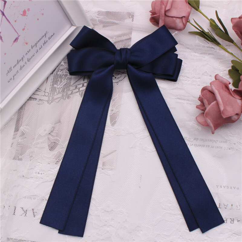2020 New Korean Hairpin Ins Simple Wild Super Fairy Pure Color Bow Hairpin Hair Accessories