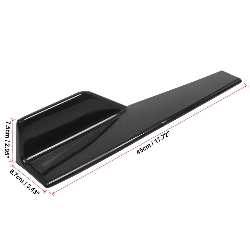 Side Skirts Fits Universal Vehicles Black 450mm Exterior Side Bottom Line Extensions Splitter Lip Car Diffusers(Gloss Black)