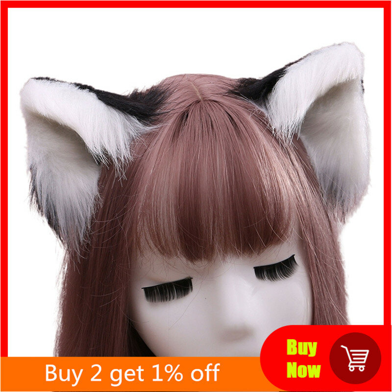 Adorável animal animal peludo orelhas clipe de cabelo anime lolita lobo gato cosplay hairpins x7ya