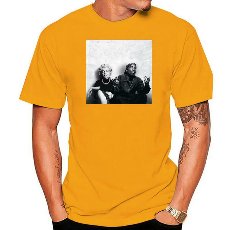 Impressão t-shirts homem tupac marilyn monroe casal logotipo hiphop legend gráfico nova edição