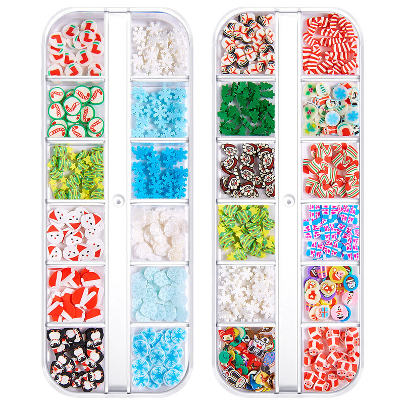 Merry Christmas Nail Art Flakes Polymer Manicure Gingerbread Man Snowflakes Candy Mixed Sequins DIY  Nails Glitter Decorations