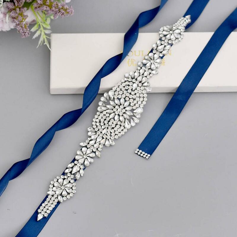 100% Handmade Stunning Bridal Belts Silver Diamond Bridal Wedding Dresses Belts for Women Wedding Waistband Belt Of The Bride