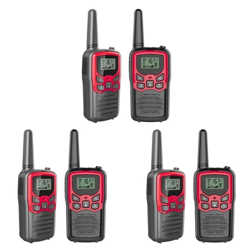 Walkie-talkie per adulti Long Range 4 Pack radio a 2 vie fino a 5 miglia di distanza in campo aperto 22 canali FRS/GMRS Walkie talkie UH
