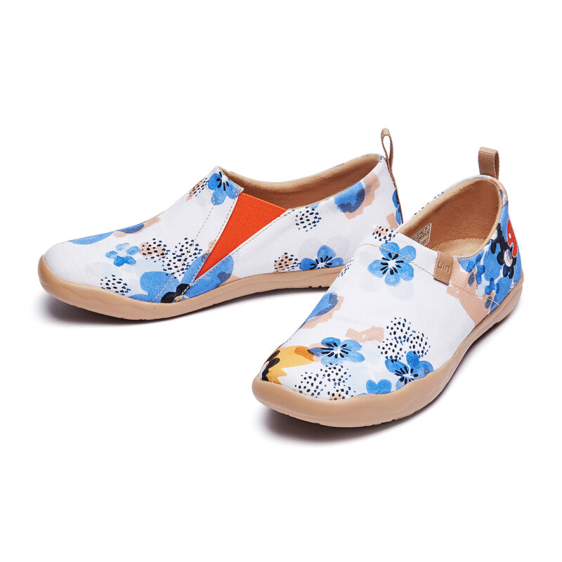 Женские легкие кроссовки UIN без шнуровки, прогулочная обувь на плоской подошве, повседневные туфли с цветочным принтом, для путешествий