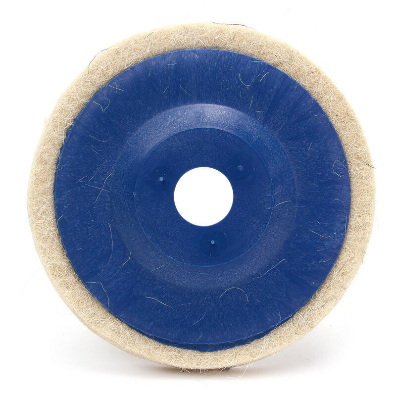 Jeu de disques de polissage pour feutre, 3 pièces, 100mm, 4 pouces, en laine, polissage, bleu