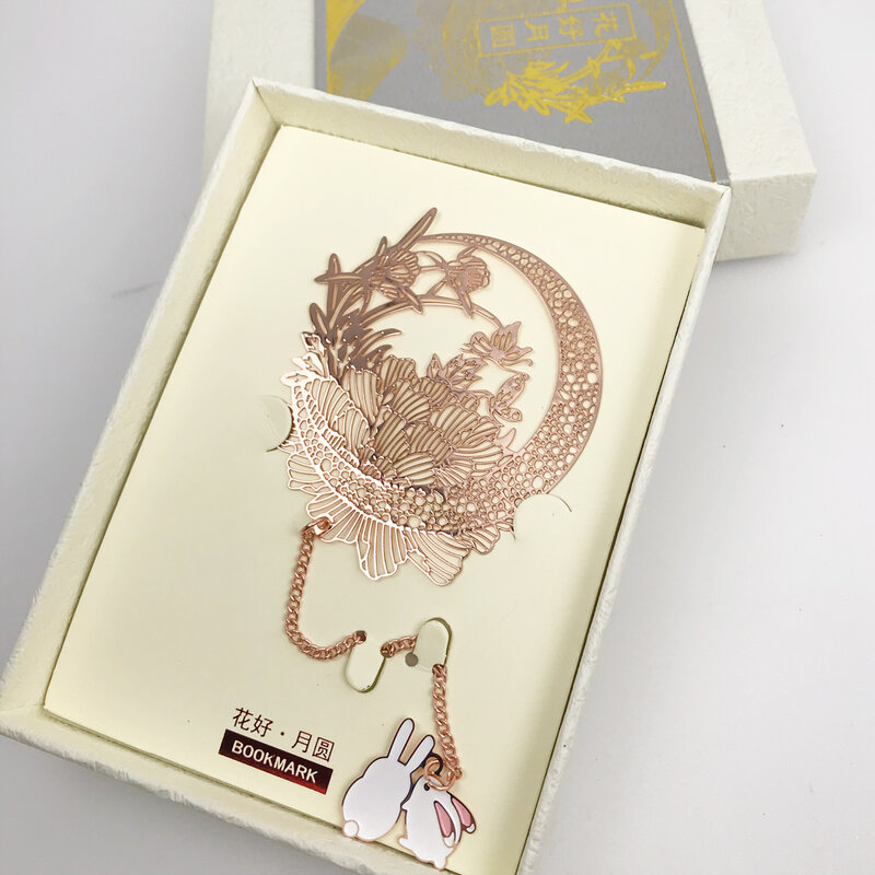 Cute Moon Rabbit Bookmarks Creative Literature Paginative Marks Mid-autumn Day Gifts Birthday Presents Book Decoration