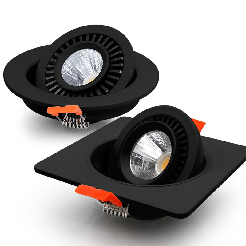Spot lumineux LED encastrable avec technologie COB, éclairage d'intérieur à Angle rotatif de 360 degrés, lumière à intensité réglable, idéal pour un vestiaire, 7/10/15/18W, AC85-265V