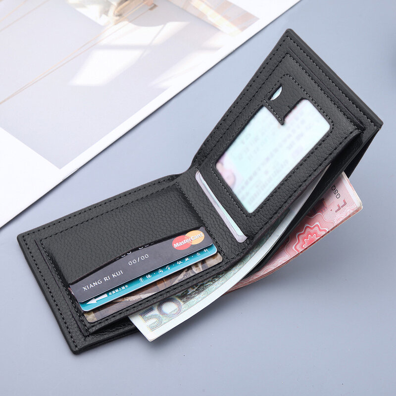Jifanpaul 2020 nova carteira masculina curta carteira carteira carteira carteira de negócios carteira de cor sólida ultra-fino carteira masculina