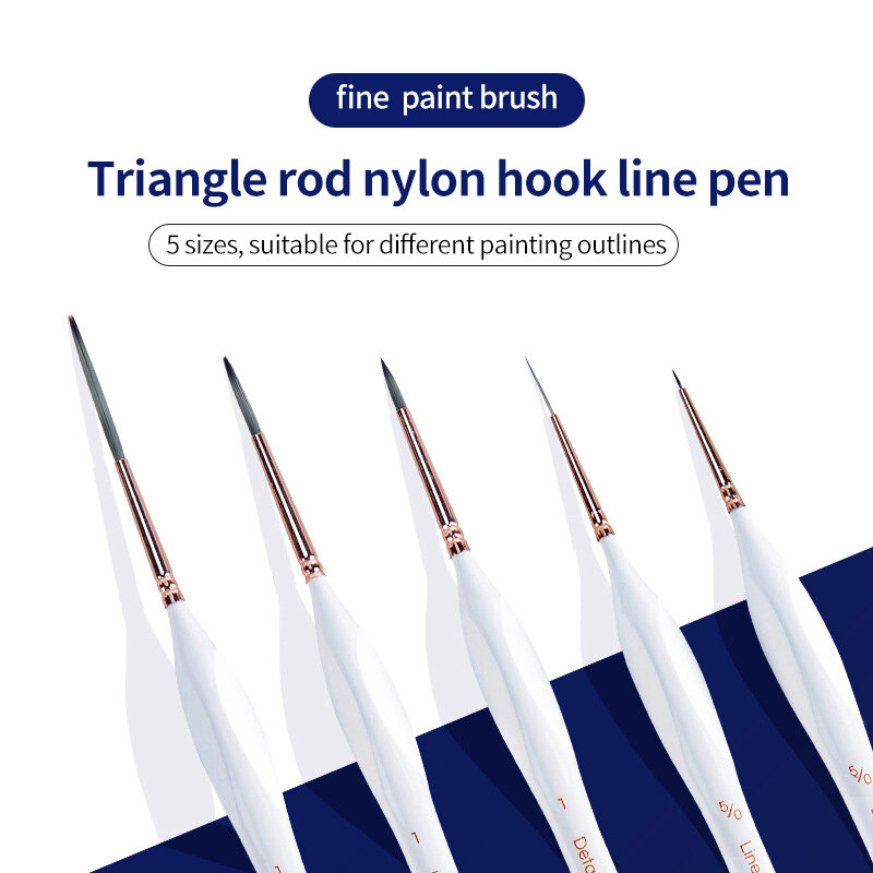 5 Stks/set Wolf Haar Haak Lijn Detail Pen Zachte Borstel Pen Voor Aquarel Olieverf Ultra-Fijne Hand-geschilderd Pen Kunst Levert