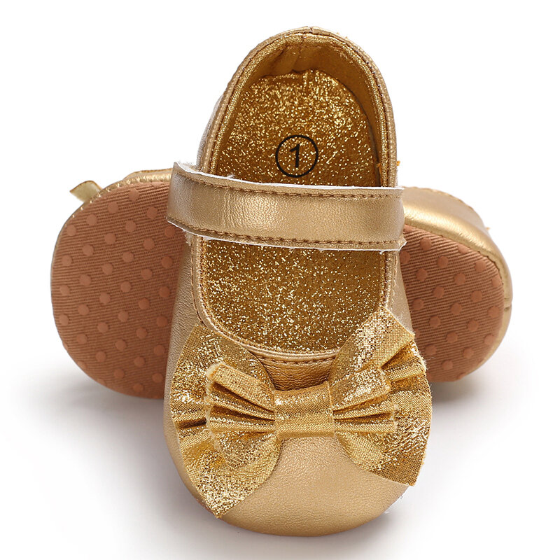 弓付きの柔らかい靴底の靴,0〜18か月の赤ちゃん,女の子,男の子,女の子のための柔らかい春と秋の靴