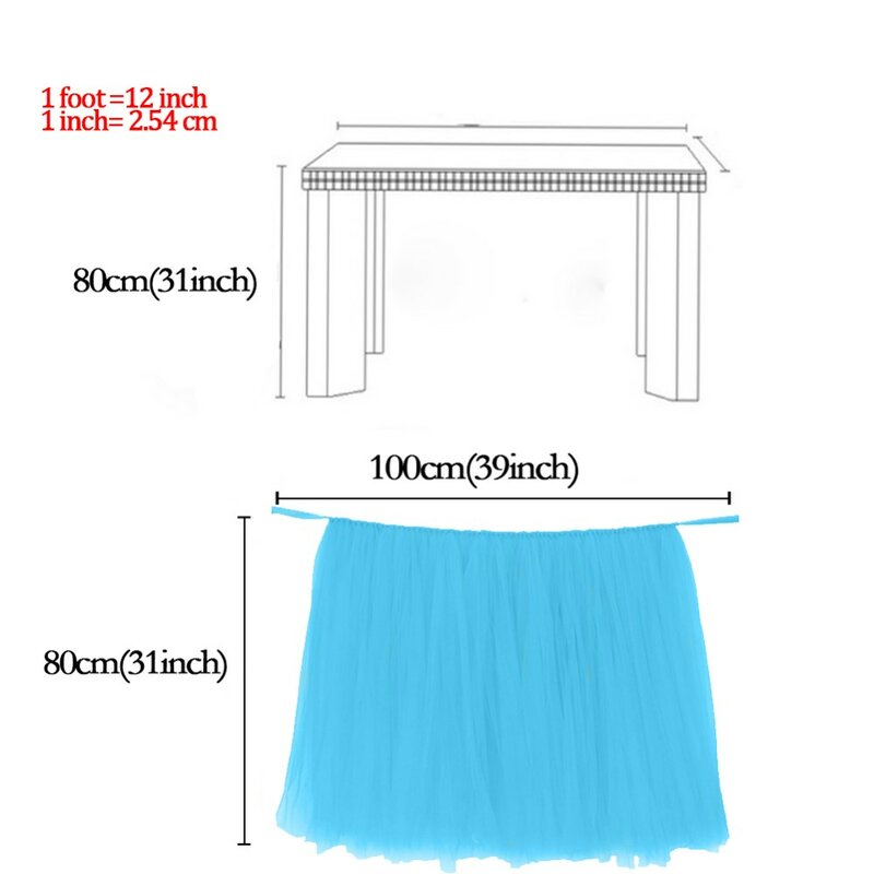 1pcs Table Skirt For Birthday Baby Shower Wedding Party Tulle Table Skirt Decorations Diy Craft For Home Party Decor