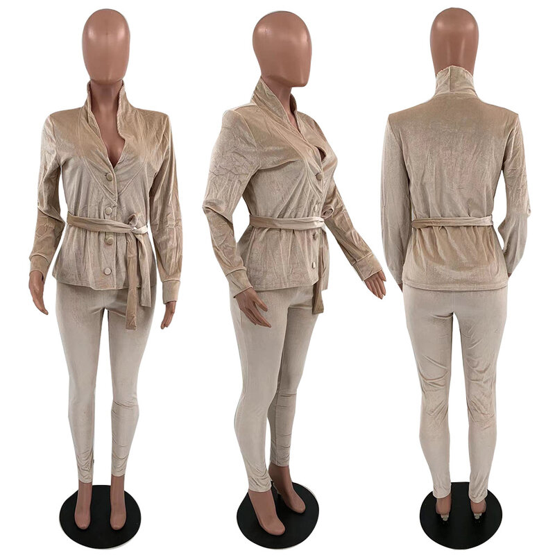 Baju Olahraga Wanita Kasual Setelan Dua Potong Baju dan Celana Panjang Setelan Olahraga Cocok Pakaian Streetwear untuk Wanita Vestidos