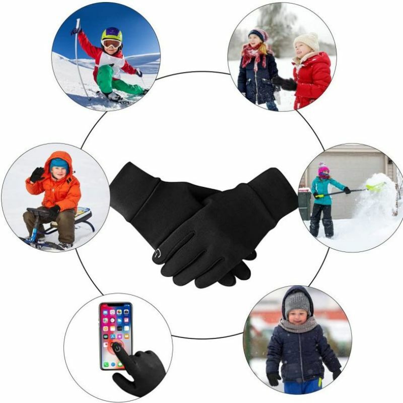 Hcimooy Guanti invernali per bambini Touchscreen idrorepellente Caldo pile antiscivolo per ragazzi e ragazze 3-10 anni