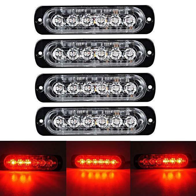 Samochód elastyczny ostrzeżenie Strobe pracy wodoodporna światło stroboskopowe migające oświetlenie Led samochodów Ultra cienki 6 LED samochodów światło stroboskopowe światła