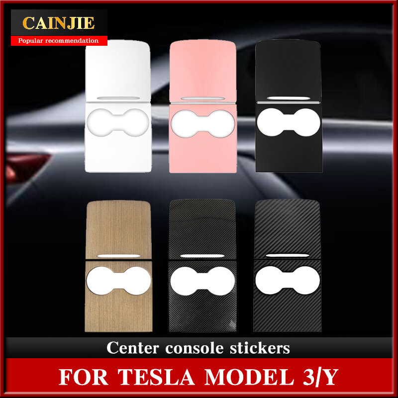 Model Y Center Console Wood Grain Sticker For Tesla Model 3 2022 Accessories Carbon Fiber ABS Patch  Model Three 2021-2017