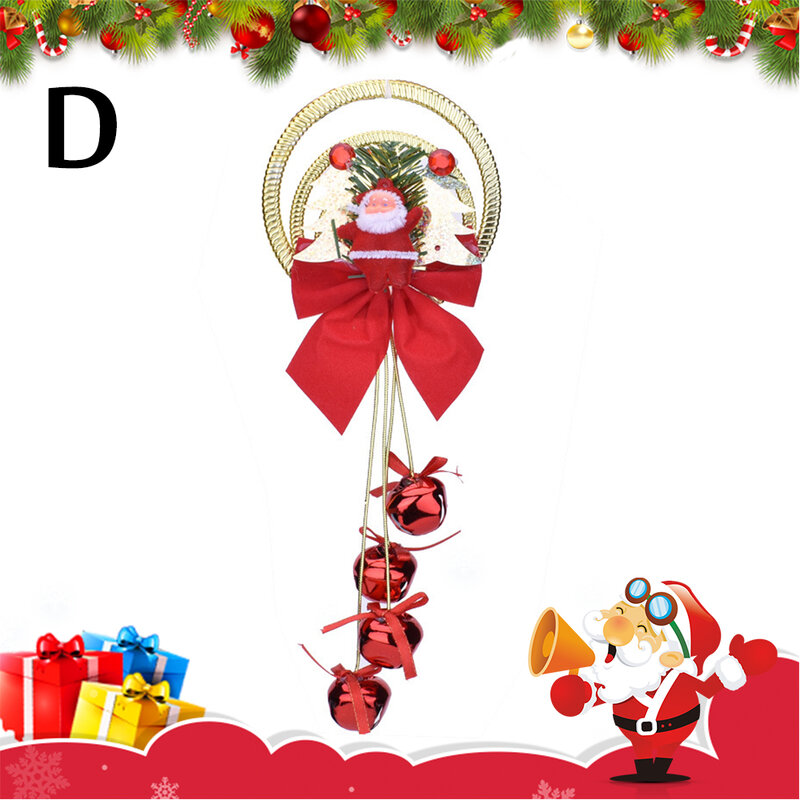 Decoraciones de campana de Navidad para árbol colgante, adorno colgante de Papá Noel para puerta, regalo de campana de Navidad, Feliz Navidad, Año Nuevo 2021