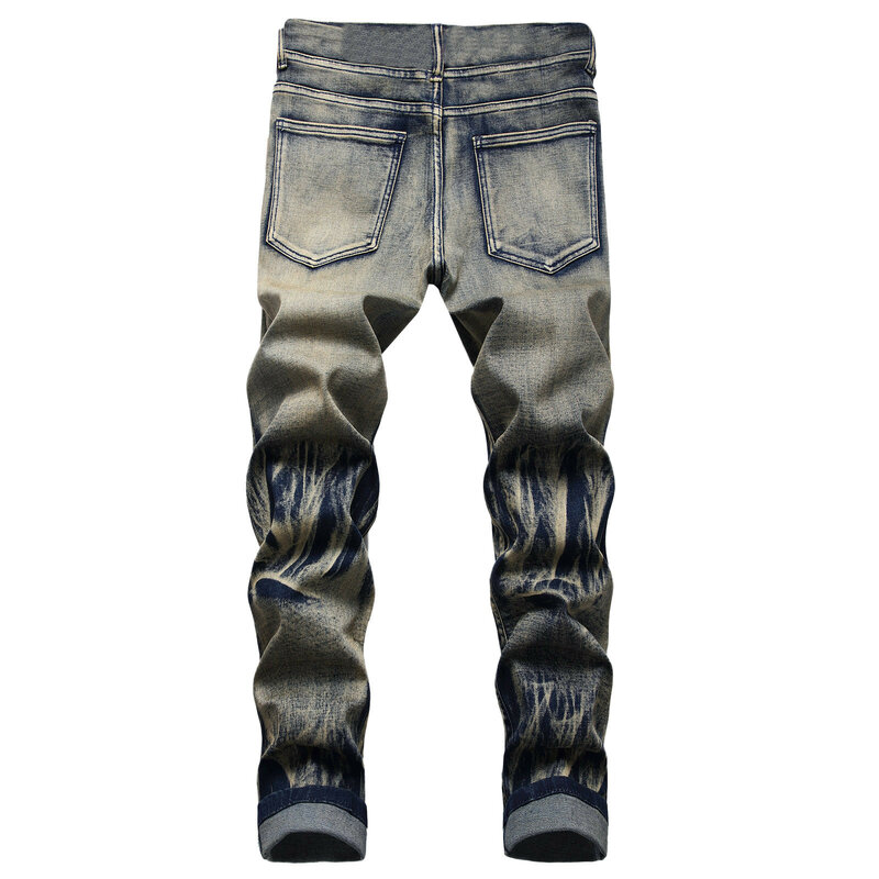 57 #2021ใหม่ผู้ชายธุรกิจคลาสสิกกางเกงยีนส์แฟชั่นสบายๆสีหลัก Slim Fit ขนาดเล็กตรงกางเกง Denim กางเกงเสื...