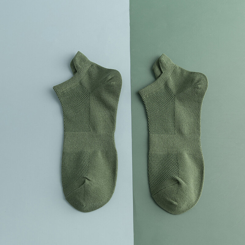 Calcetines cortos para hombre de algodón transpirables, tobilleros, cómodos, informales, de calle, 5 pares