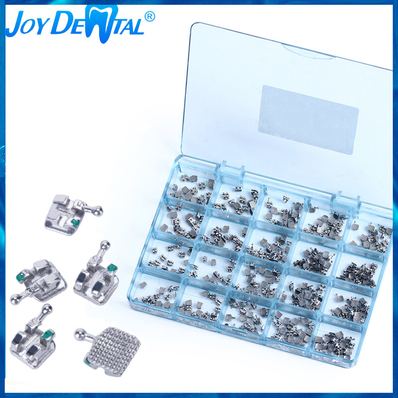20 zestawów/pudło wsporniki stomatologiczne orteza ortodontyczna Monoblock Mini MBT/Roth 022/018 345 haki cały proces odlewania