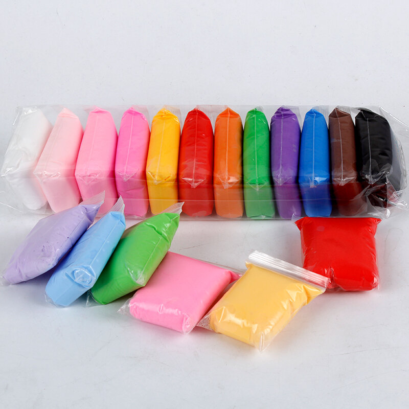 36 cores super leve ar argila seca crianças diy brinquedos slimed argila de polímero seguro antiaderente mãos plasticina crianças presente de natal
