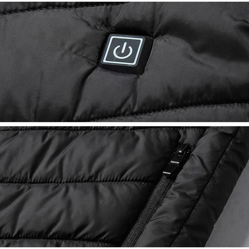 4/9 zonas caliente chaleco chaqueta USB de los hombres de invierno climatizada eléctrica sin mangas chaqueta al aire libre de pesca chaleco para cazar senderismo chaleco