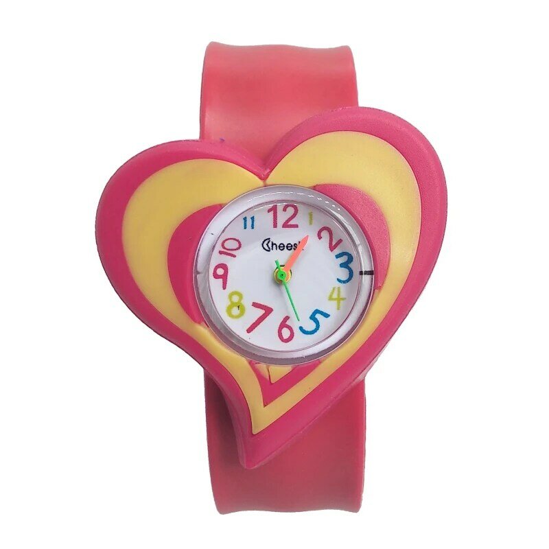 Soft Silicone love heart type Watches Children Kid Quartz Watch Sports Casual Bendable Rubber Strap Watch for Girls Boys Gift A9