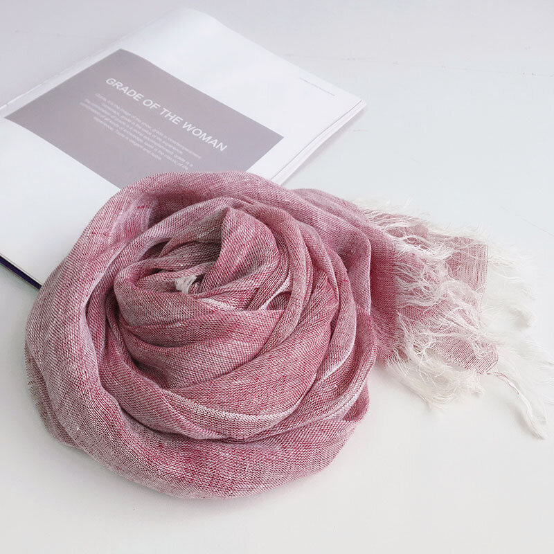 Японский имитация Конопли серый льняной шарф двойного назначения длинная шаль пляжный шелковый шарф для женщин