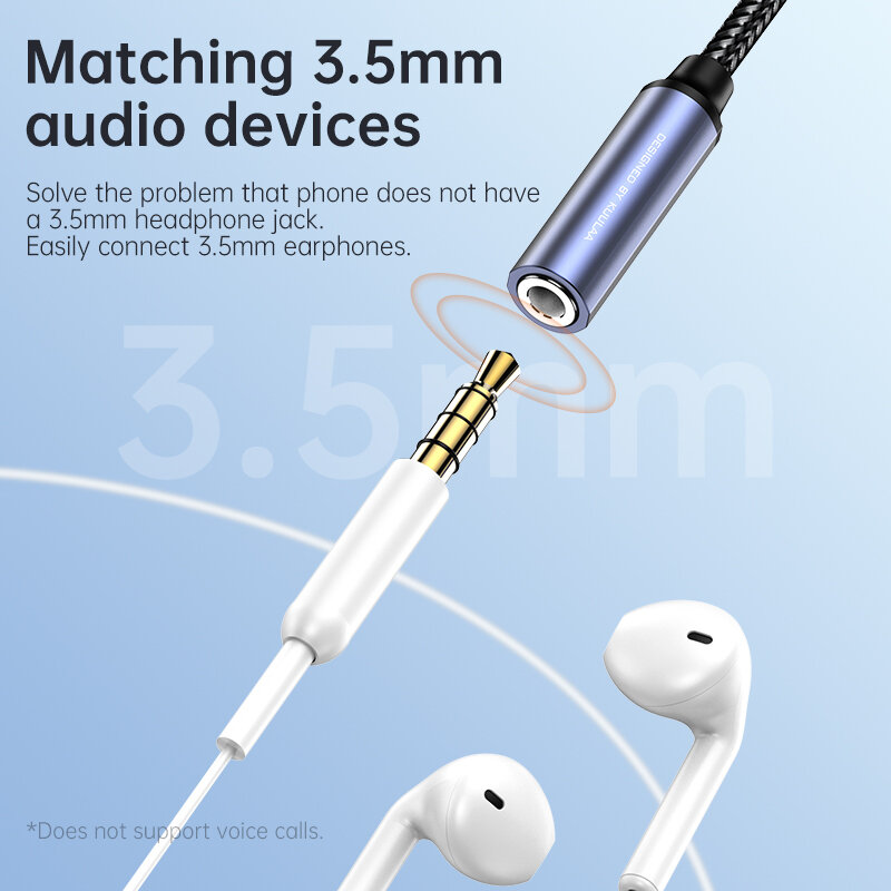 KUULAA untuk iPhone Ke 3.5Mm Adaptor Headphone untuk iPhone 14 13 12 11 Pro 8 7 Aux 3.5Mm Kabel Jack untuk Aksesori Adaptor Ios