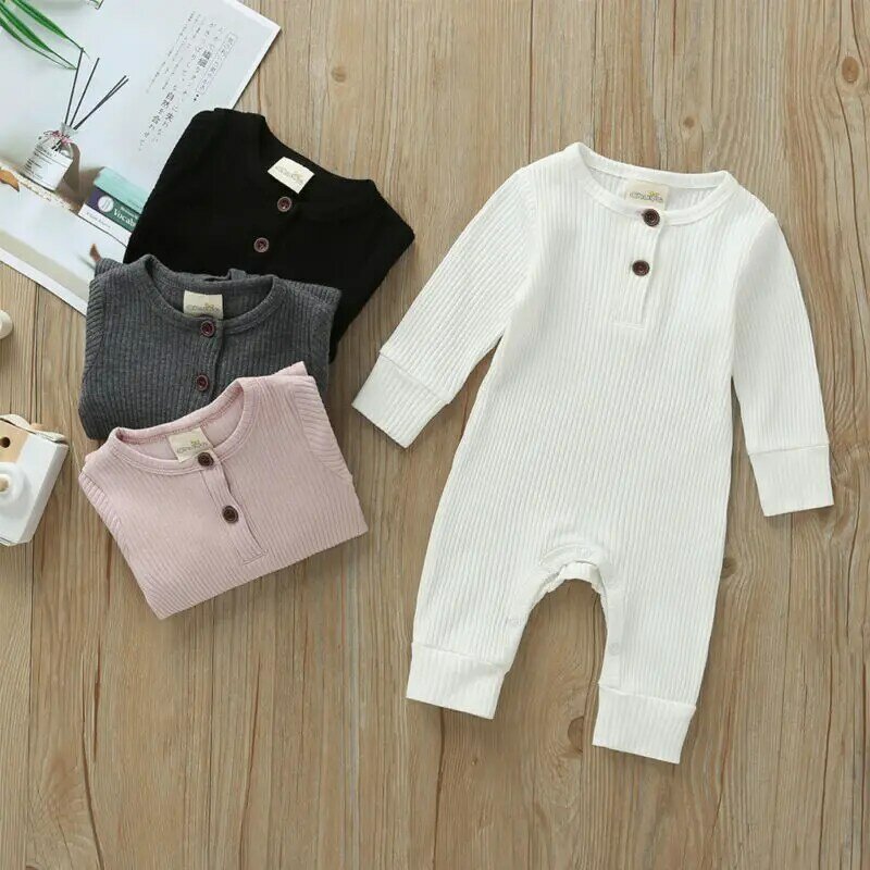 Macacão infantil fofinho de algodão, roupa para recém-nascidos, macacão de malha, roupa quente para primavera e outono, 2020