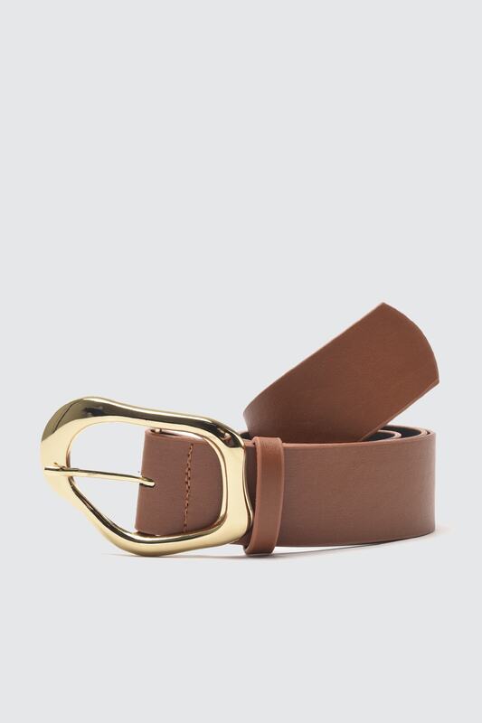 Trendyol-Cinturón de aspecto de cuero con hebilla de Metal, toss21ke0059