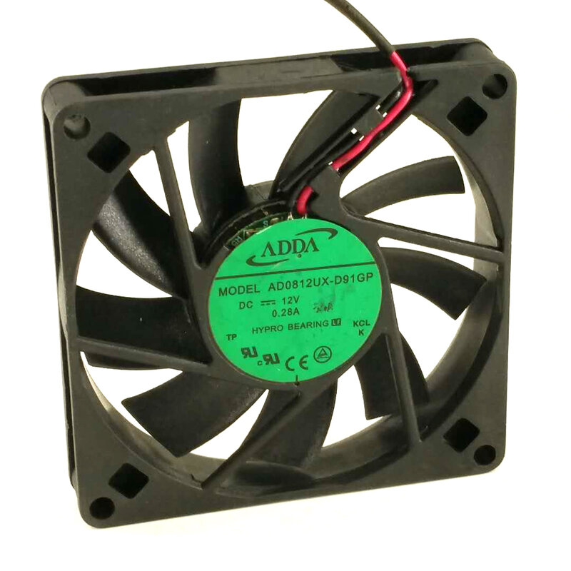 Ventilateur de refroidissement ADDA AD0812UX-D91GP, 12V DC, 0,28 a, 8cm
