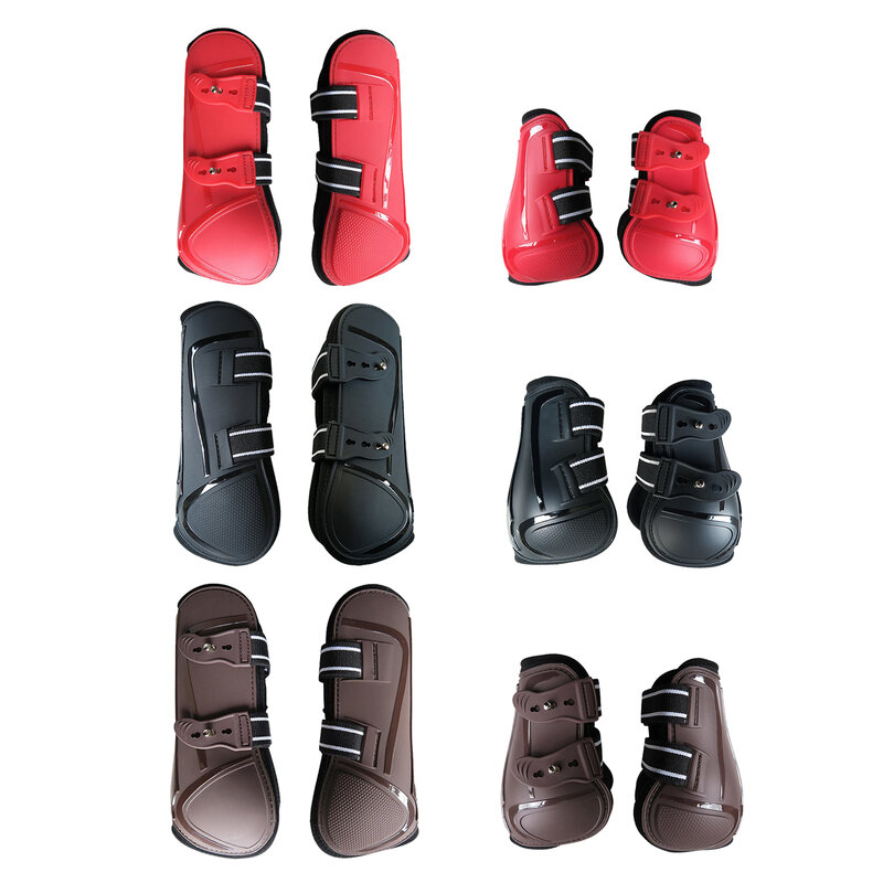 Juego de botas para tendón Forelegs/patas traseras, equipo de protección ajustable para ejercicios de conducción, doma amortiguadora de salto