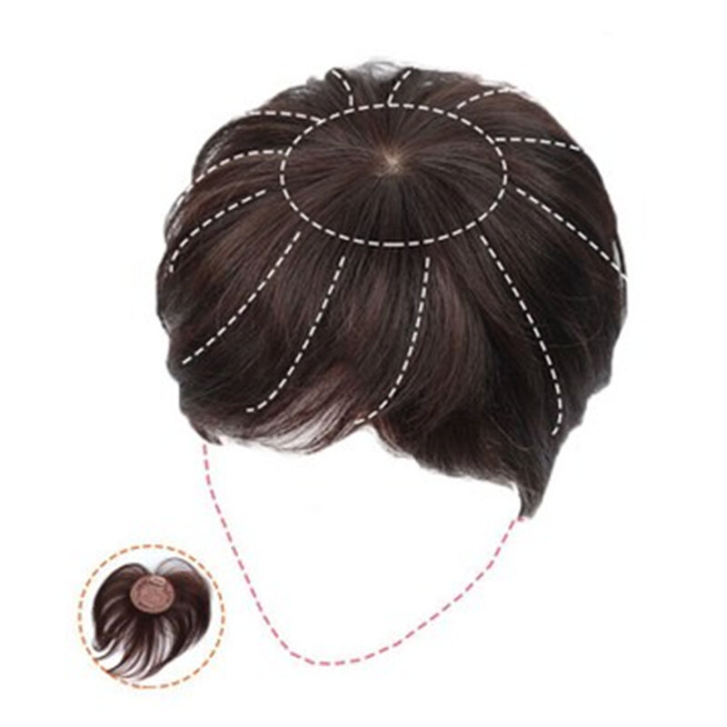 Halo Lady Beauty-extensiones de cabello humano brasileño no remy, accesorio con flequillo, 9x9cm