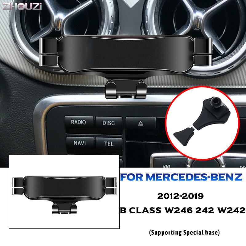 Soporte para móvil de coche de ventilación de aire de salida Clip soporte GPS abrazadera gravedad para Mercedes Benz Clase B W246 W242 2012-2019
