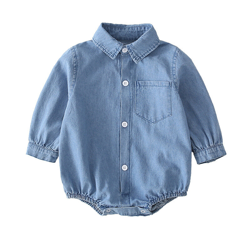 Брендовая детская одежда Yg 2021, новый детский комбинезон, джинсовая рубашка для маленьких мальчиков на весну и осень, детский топ с длинным р...