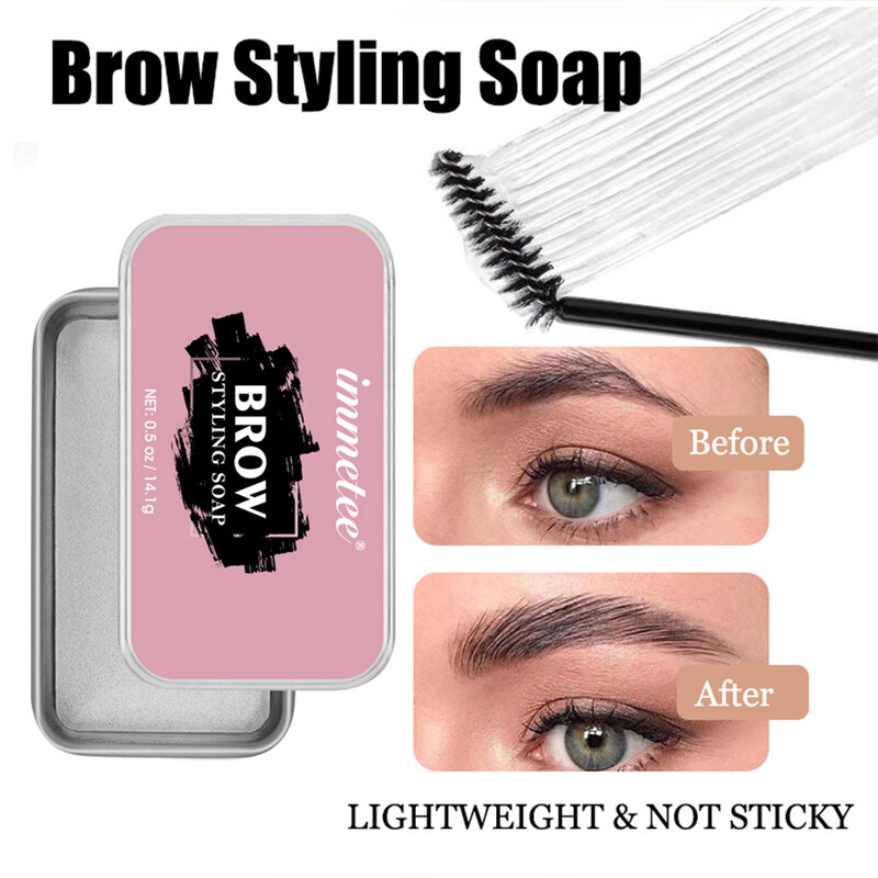 Eyebrow gel Waterproof Long-Lasting 3D Eyebrow Styling Soap Fluffy Brows Makeup Sculpt Wax Women's Cosmetics with Soft Brush
