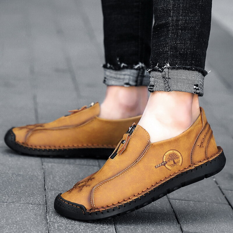 2021 جديد أحذية رجالي في الهواء الطلق تنفس حذاء كاجوال مسطح العلامة التجارية مصمم الأخفاف المتسكعون موضة زيبر أحذية قيادة كبيرة الحجم