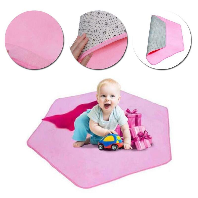 Alfombra hexagonal para niños, alfombra suave para el hogar, tienda de campaña, tapete de Yoga, almohadilla para gateo de bebés