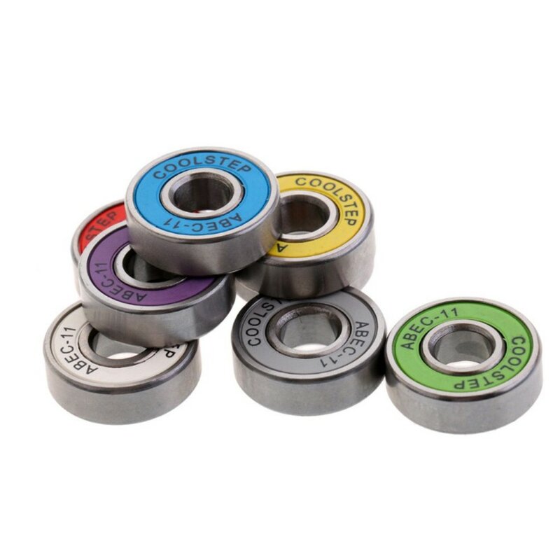 Four-Wheel Skateboard Bearing S608 ABEC-11 Nylon Cage Silent Color Bearing Carbon Steel High Speed Scooter Skateboard Parts