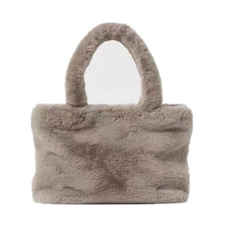 Dorywczo miękki pluszowy Tote damskie torebki na ramię moda Faux Fur torebka damska torby zimowe dla kobiet 2021 duże puszyste futrzane torebki nowe